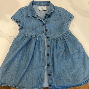 EUC Old Navy toddler girls 3T denim button down dress